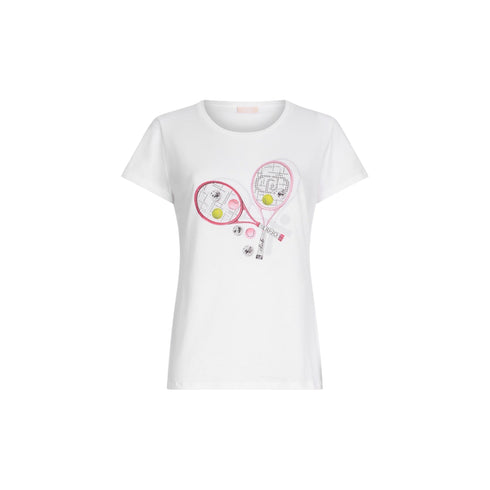 Liu Jo T-shirt T-shirt Donna girocollo con stampa strass XS P25 - LIU.JOWA5362JS923 - M9569 - XS - Francavilla Moda